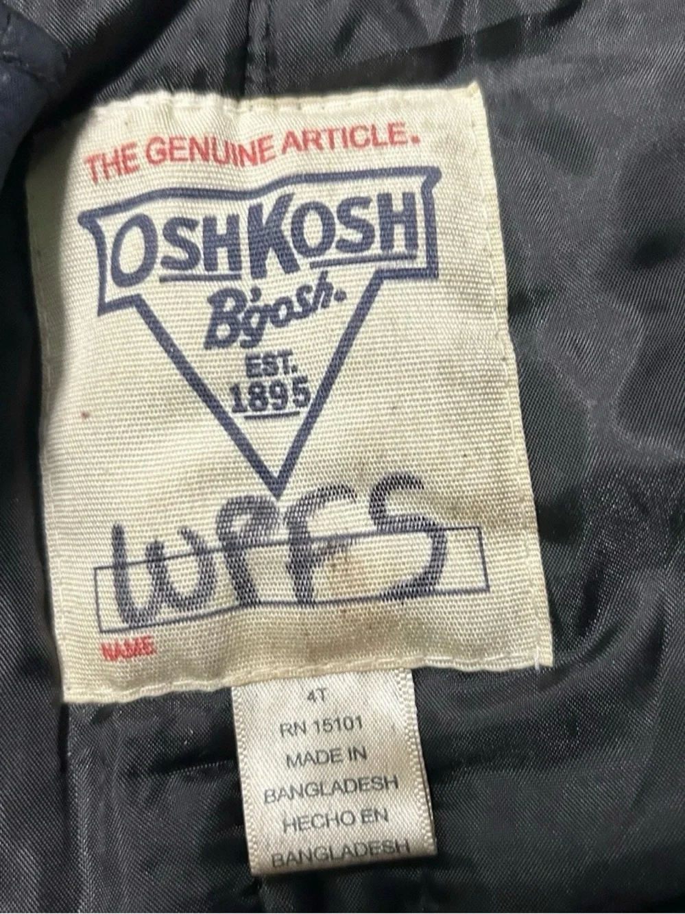 Youth Oshkosh Black Snow Bib Double Knee Winter Size 4T